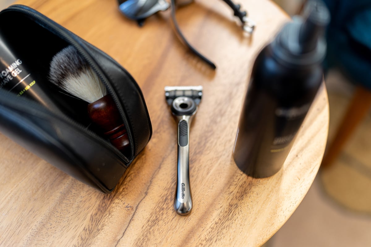 A knife sitting on top of a wooden table