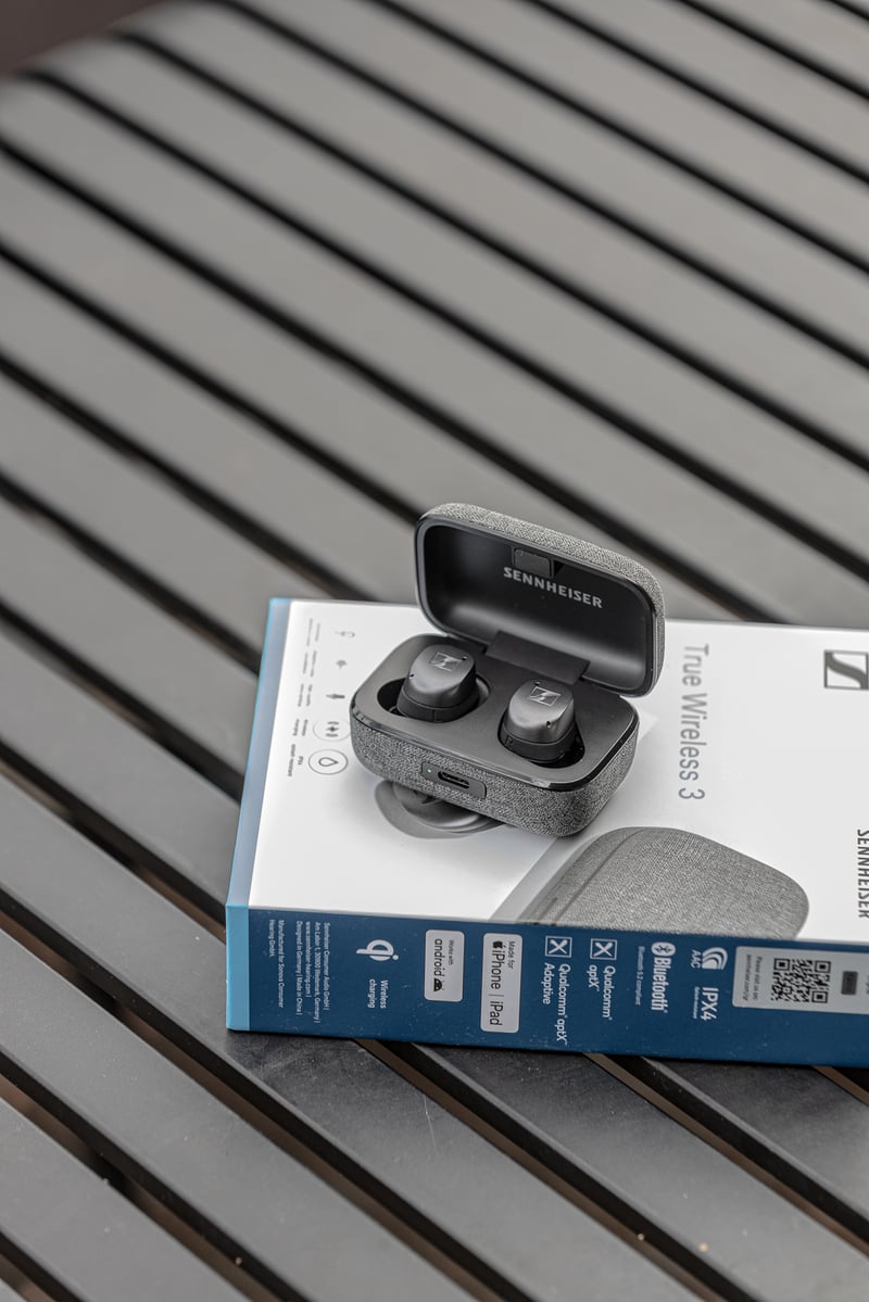 Sennheiser Momentum True Wireless 3 Earbuds in the sun