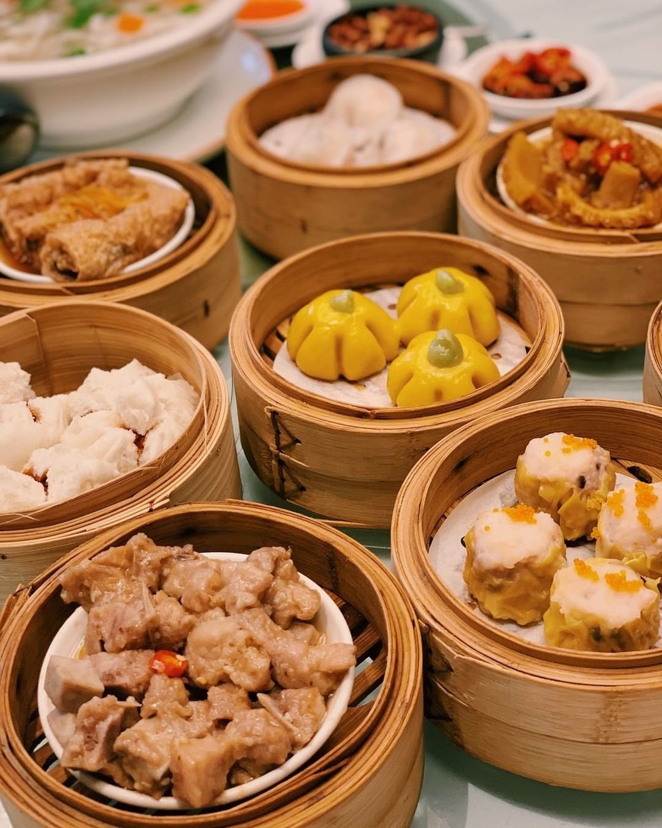 A dim sum feast at East Ocean Seafood Restaurant.