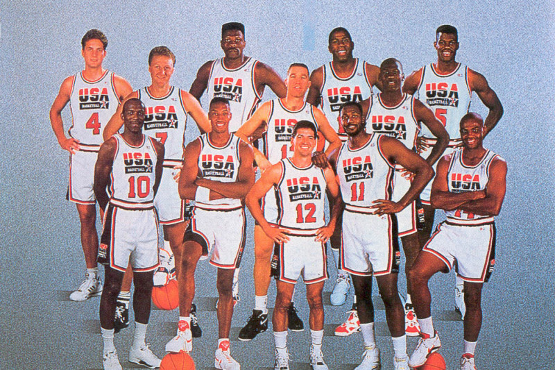 1992 US Men's Basketball - Dream Team - Michael Jordan Magic Johnson Larry Bird