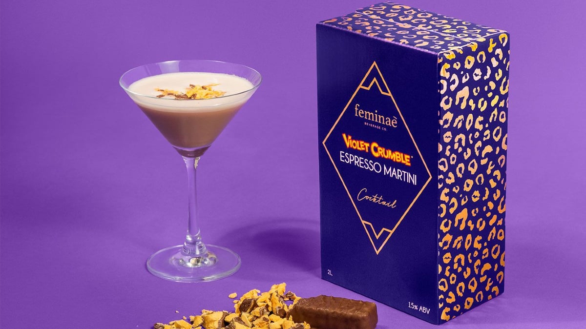 Feminae Beverage Co Violet Crumble Espresso Martinis