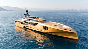 The Golden ‘Khalilah’ Superyacht Is A 49-Metre Carbon-Composite Flex