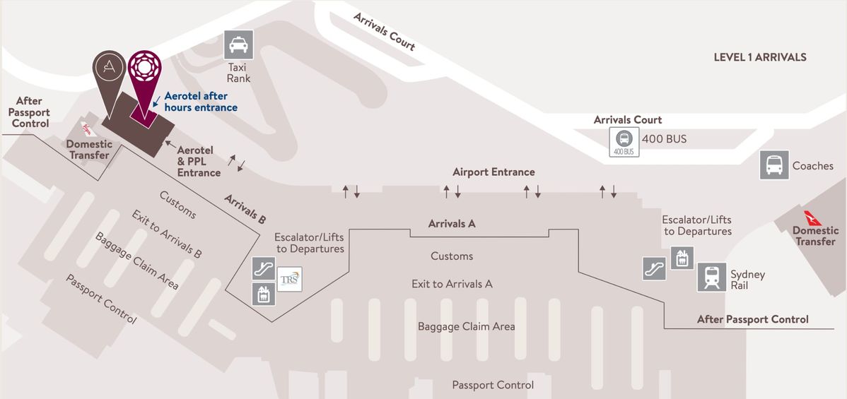 Aerotel Sydney Airport Map