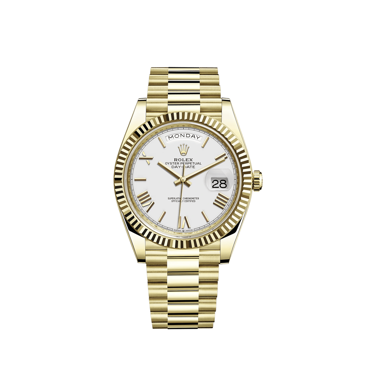 Paddy Pimblett Drake Rolex Day-Date 40 - Yellow Gold, Light Dial, Fluted Bezel