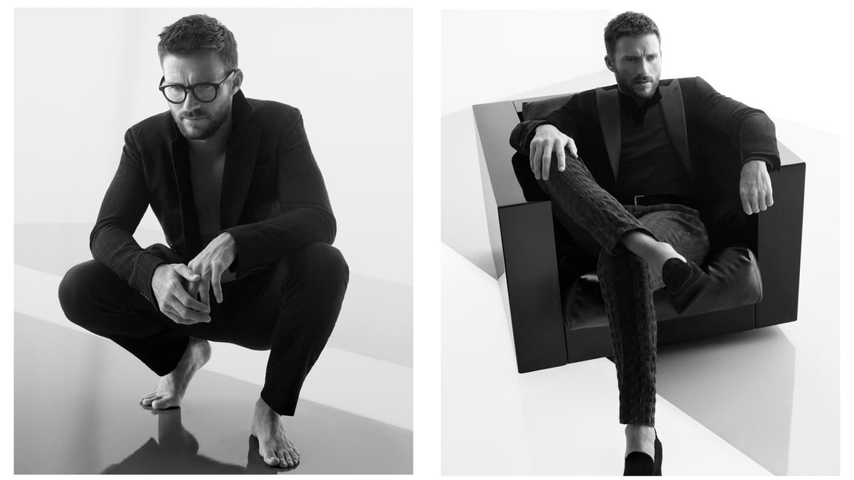 Scott Eastwood Strikes A Stoic Pose For Giorgio Armani Autumn/Winter 2022-23