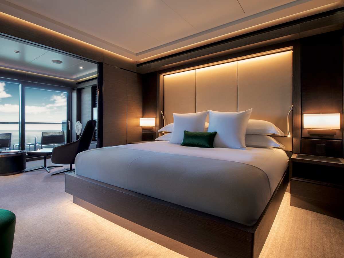 Bedroom on the Ritz-Carlton Yacht.