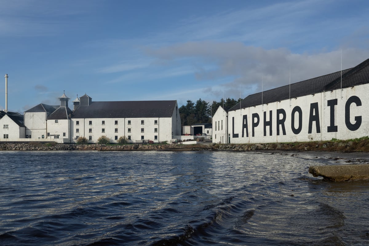 A building next to a body of water