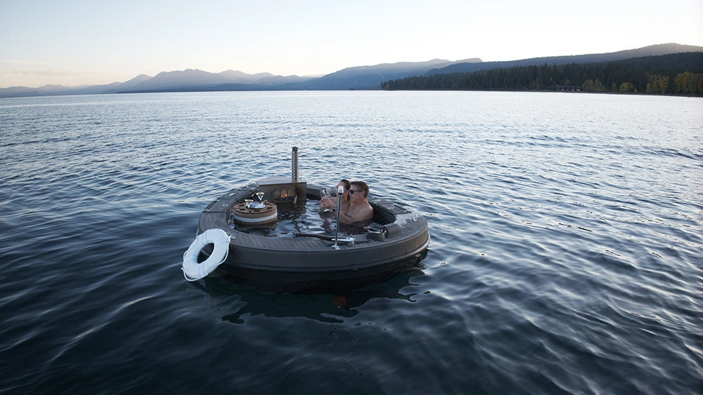 Spacruzzi floating hot tub