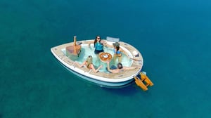 Spacruzzi floating hot tub