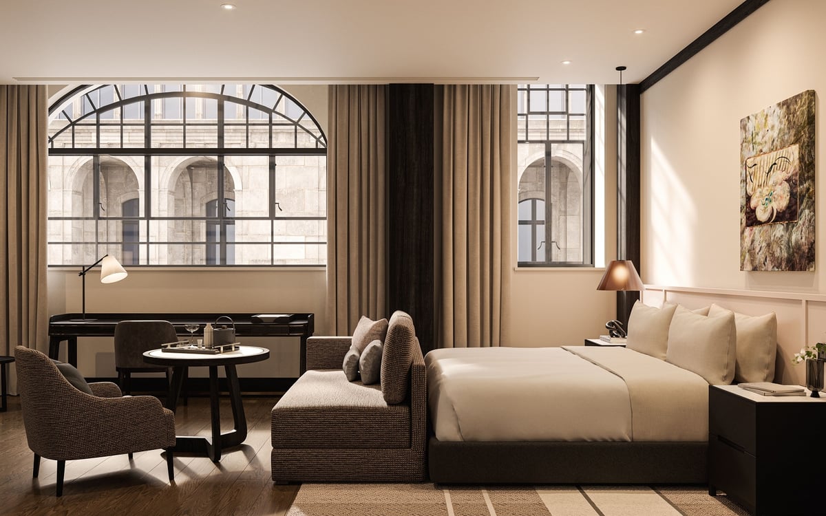 A bedroom at Capella Sydney.