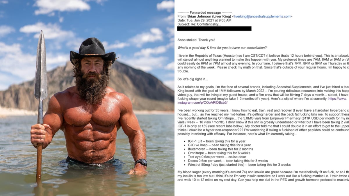 Leaked Email Exposes Liver King, Earth’s Most Unnatural Man, For Monthly $16,000 Steroid Abuse