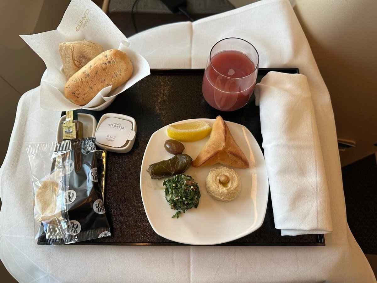 An Arabic mezze plate by Etihad Airways.