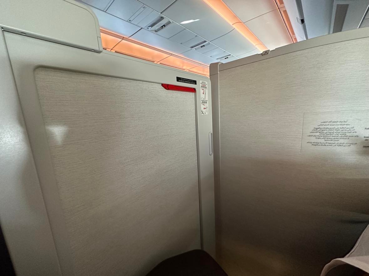 Etihad's A350 Business Class product comes with a sliding door.