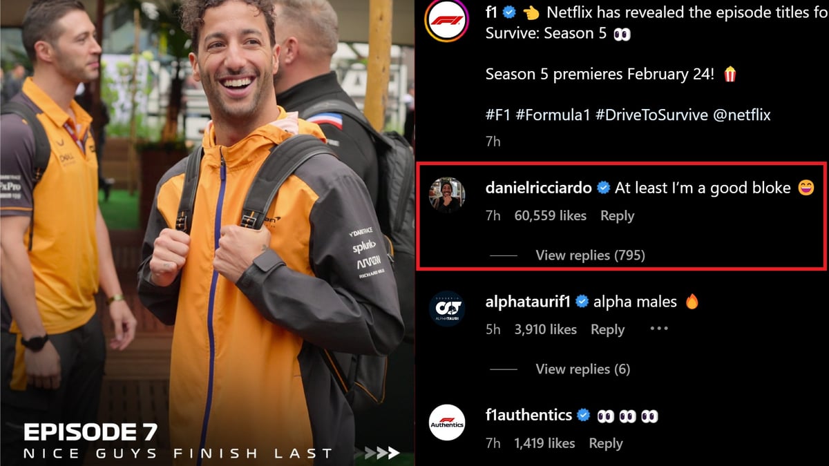 Daniel Ricciardo Responds To His Drive To Survive S5 Episode Title