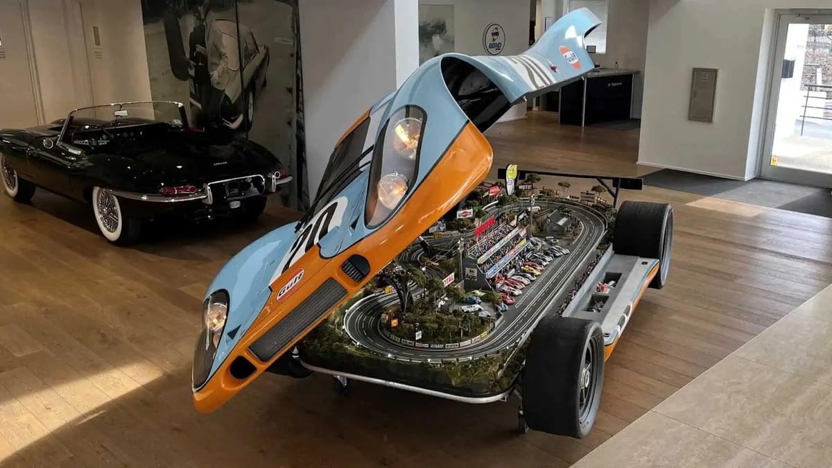 This $300K Slot Car Track Hidden Inside A Replica Porsche Is The Stuff Of Dreams