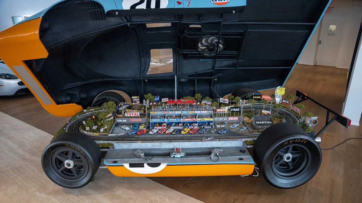 $300K Slot Car Track Hidden Inside A Replica Porsche 917