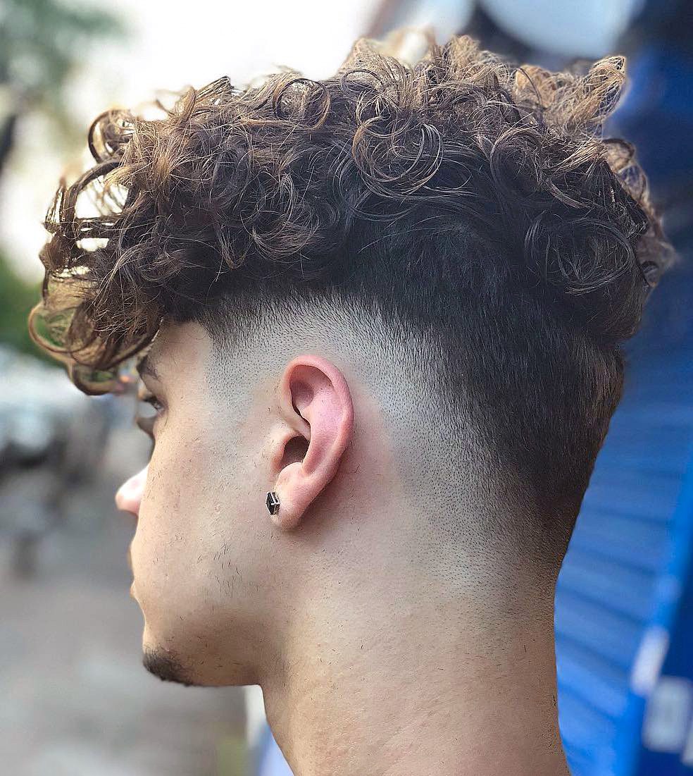 High taper on sale fade curly hair
