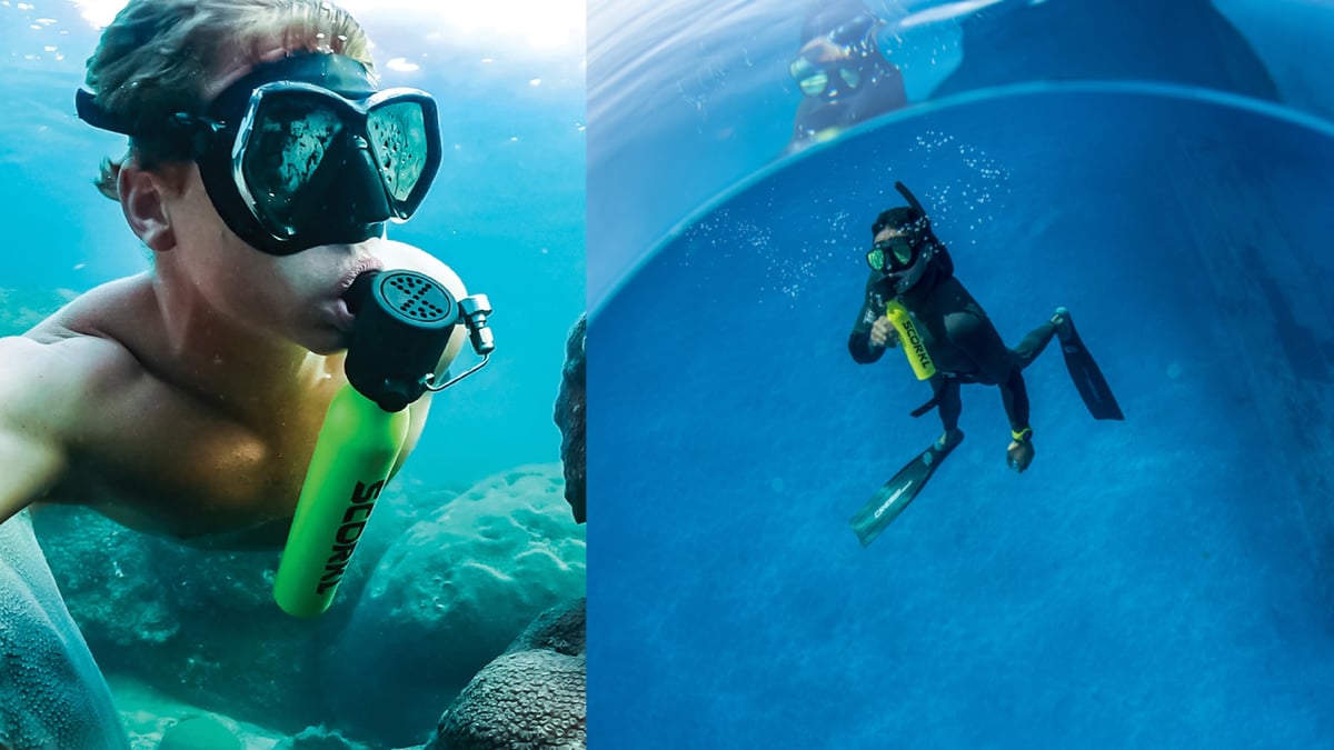The SCORKL 2.0 Electric Mini-SCUBA System Offers True Underwater Freedom
