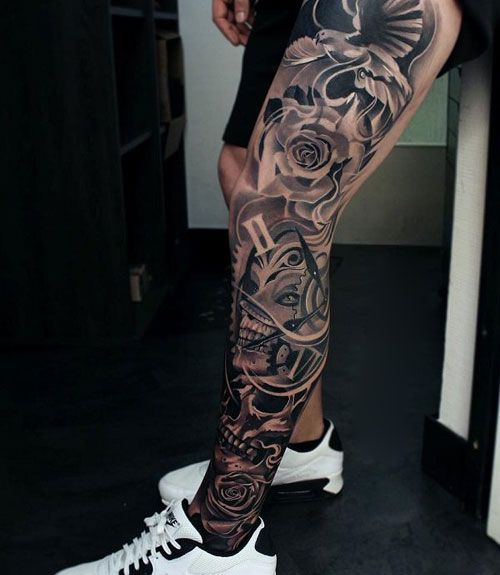 Is this the best leg sleeve tattoo ever? 