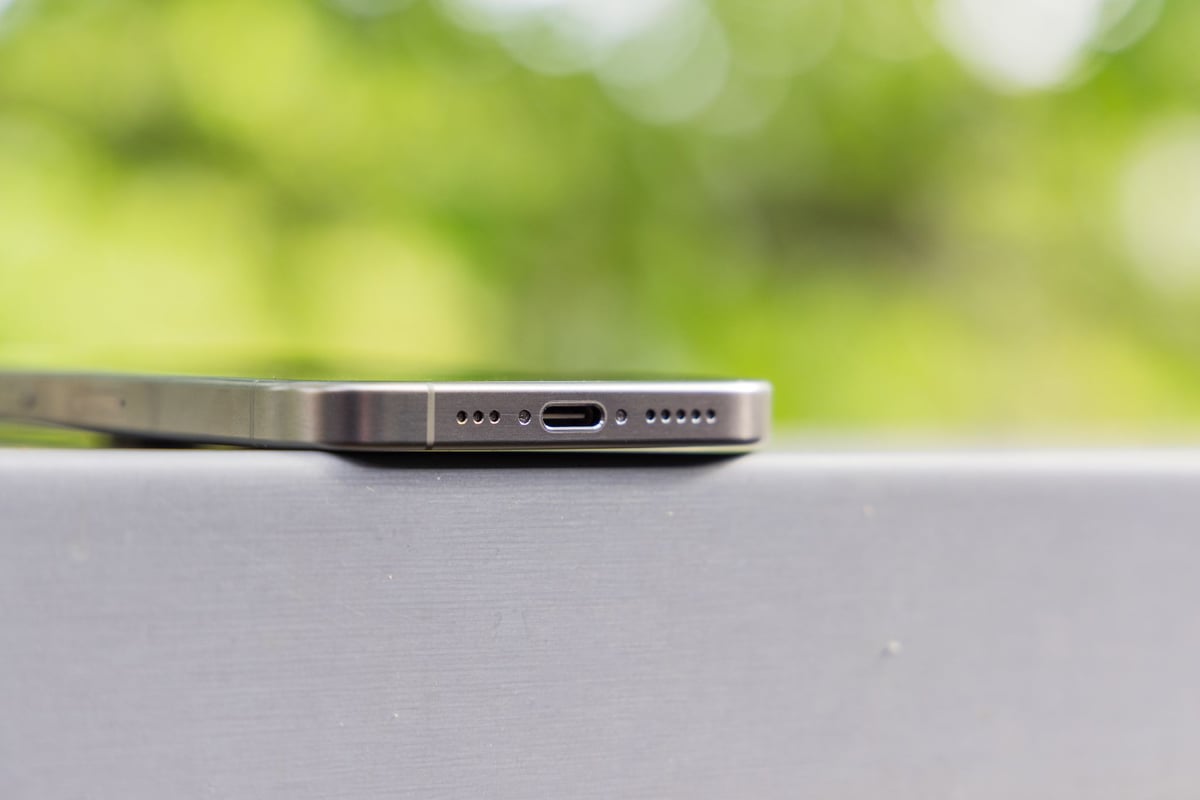 The USB-C port for the iPhone 15 Pro