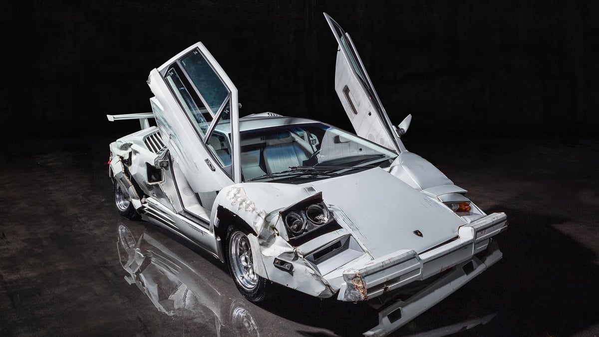 Crashed Lamborghini Countach From 'Wolf Of Wall Street' For Sale