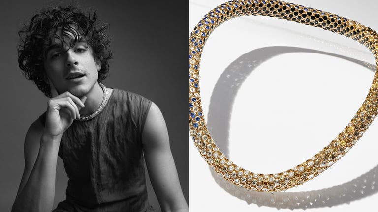 Timothée Chalamet Designs His Own Cartier Necklace For ‘Dune: Part Two’ Red Carpet