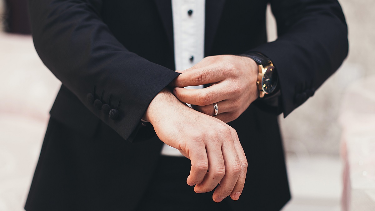 A stylish man in a suit