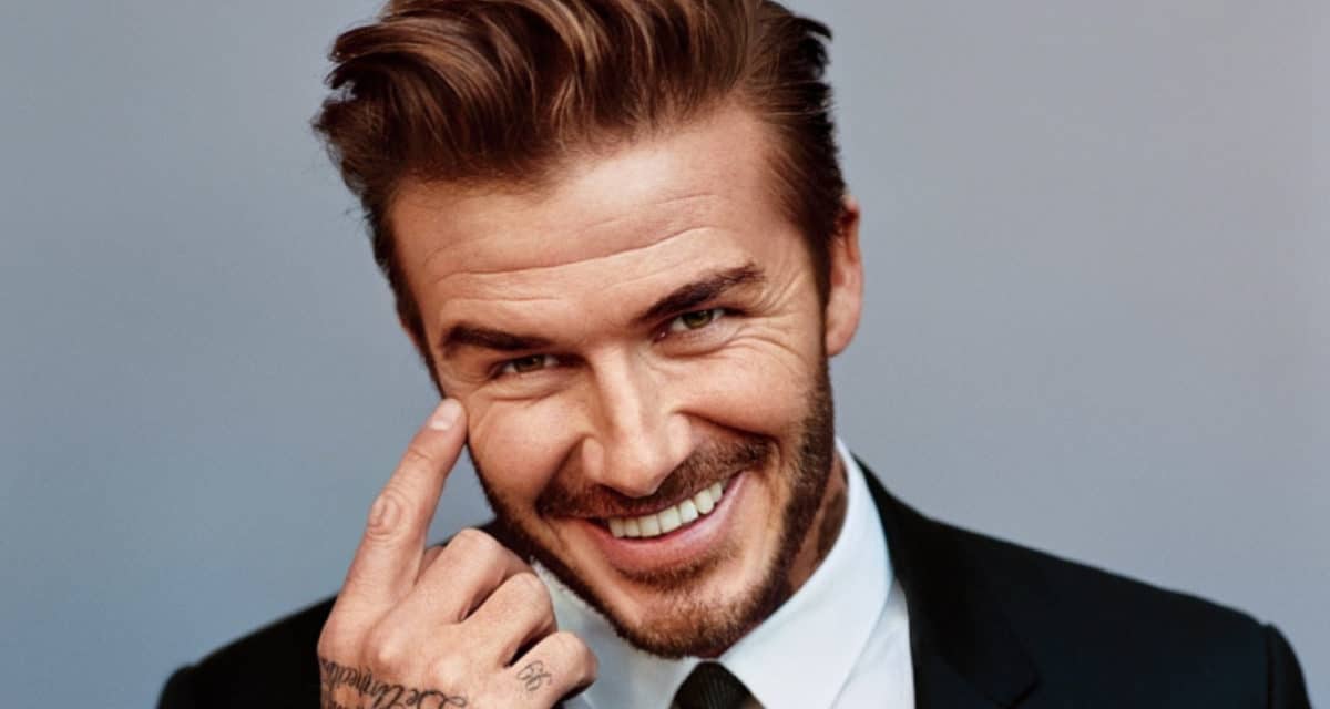 David Beckham happy