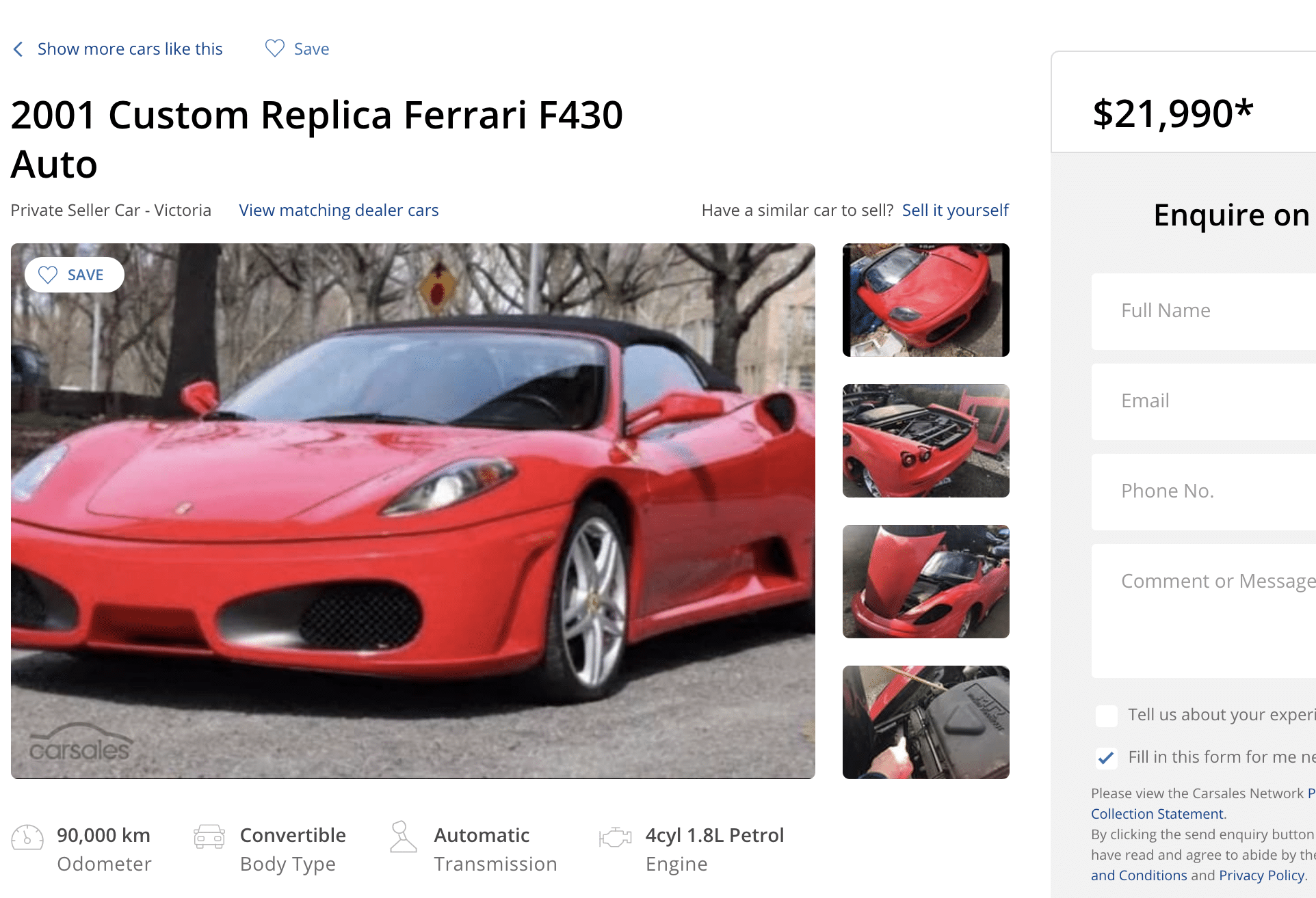 Ferrari F430 Replica carsales