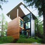 A house with trees in the front yard