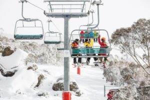A train covered in snow