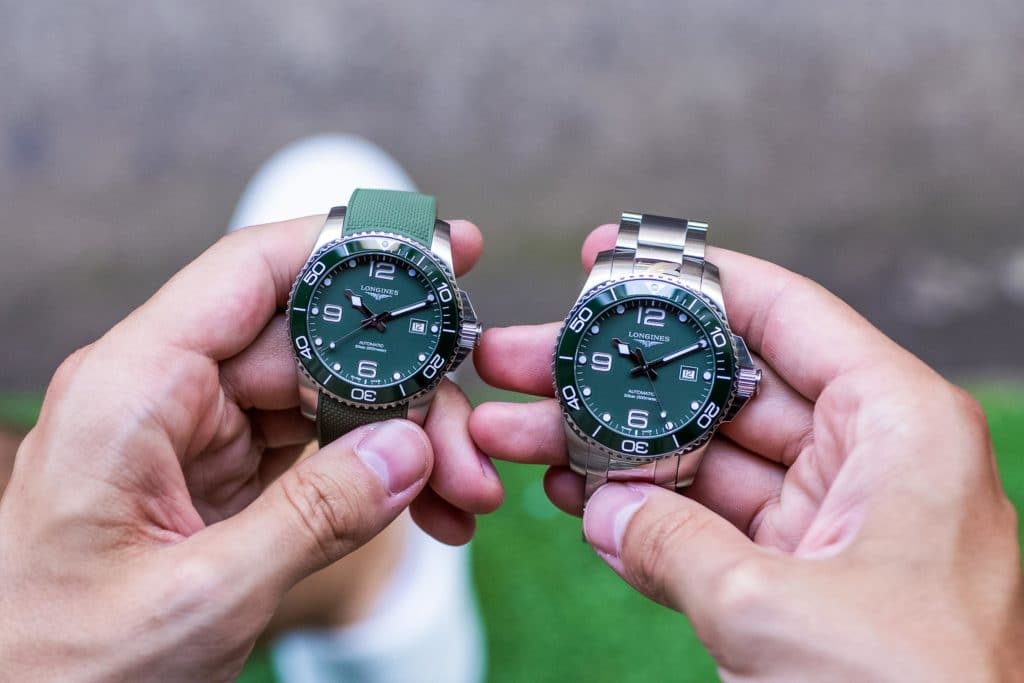 41mm and 43 mm 41mm Longines HydroConquest Green
