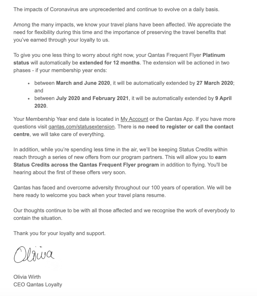 Qantas Just Gave All Frequent Flyers A Full Year Status Extension