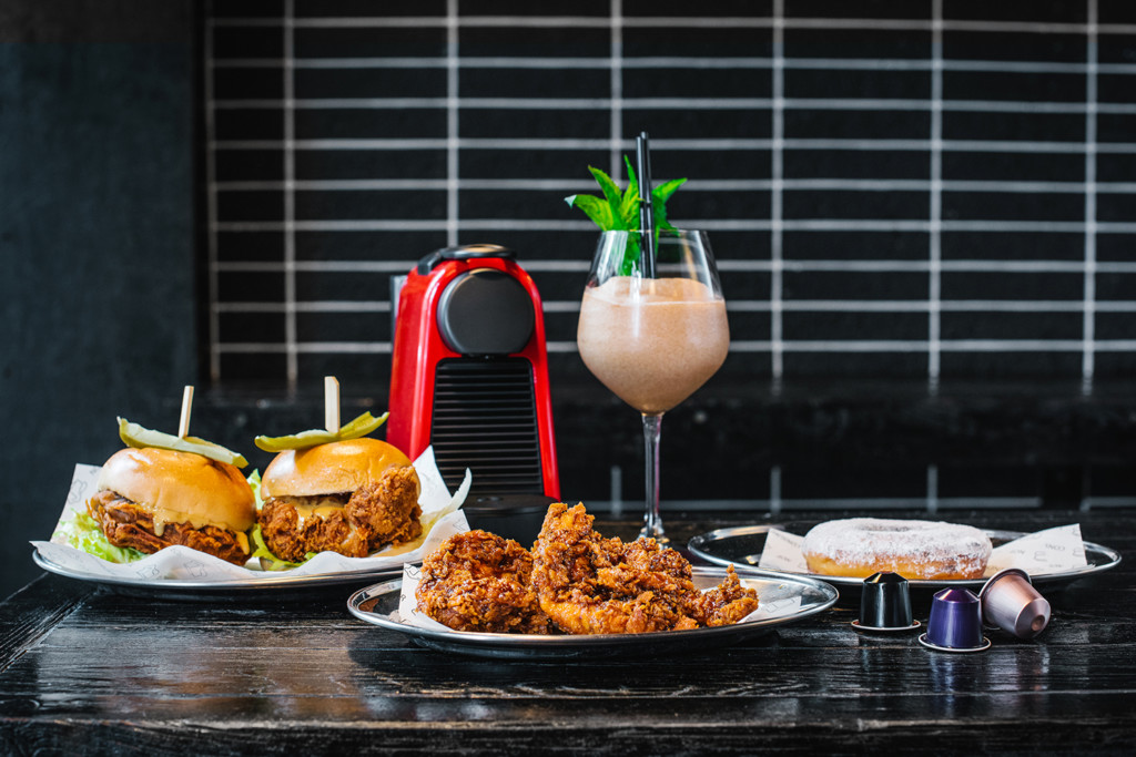 A plate of food on a table