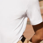 A person in a blue shirt