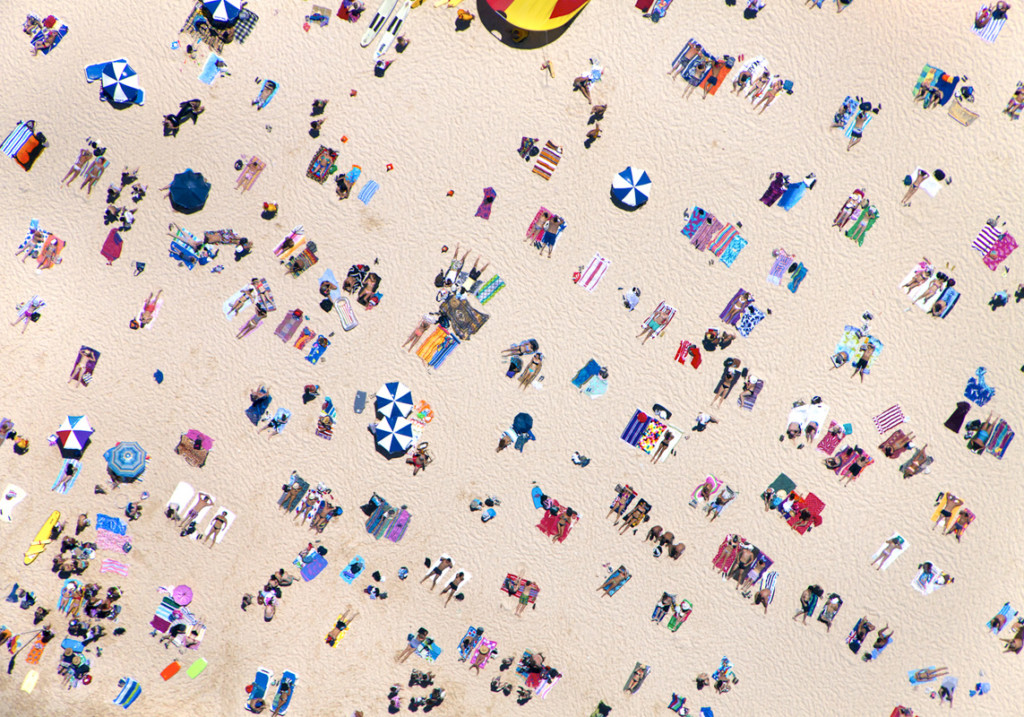 A group of people on a beach