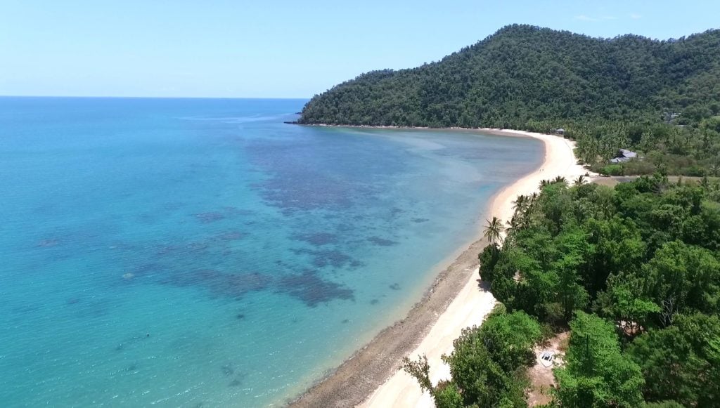 An island in the middle of a body of water