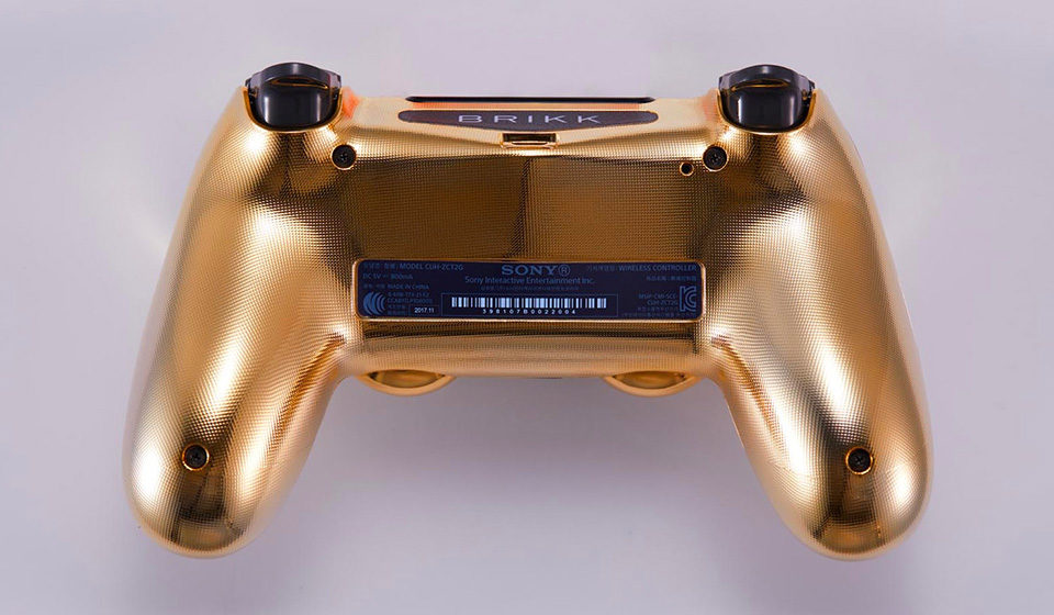 gold playstation 4 controller