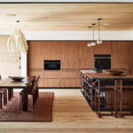 A room filled with furniture on top of a wooden table