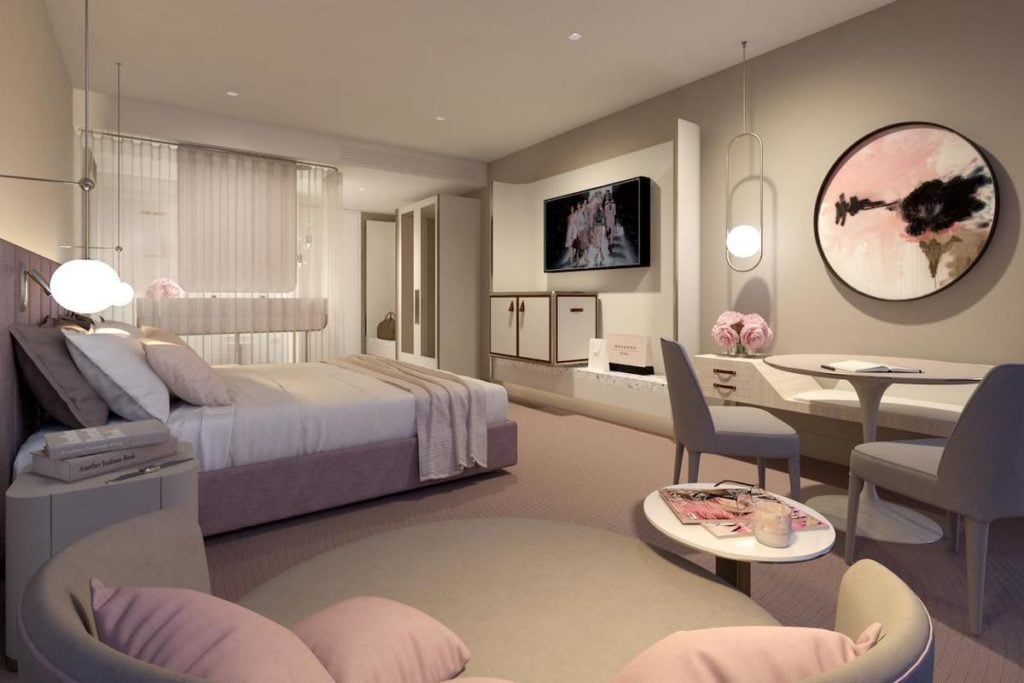 A hotel room