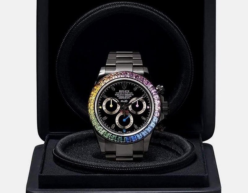 Rolex Daytona Cops Striking Sapphire Rainbow Update Courtesy Of MAD Paris