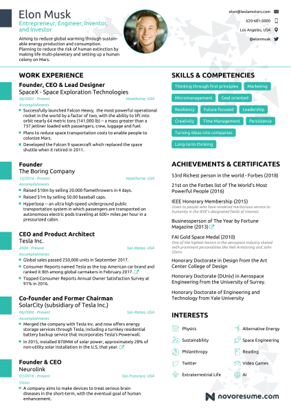 This Resume For Elon Musk Proves You NEVER Need More Than One Page