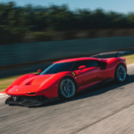 A racing car on a road