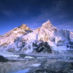 A snow covered mountain
