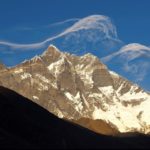 A view of a snow covered mountain