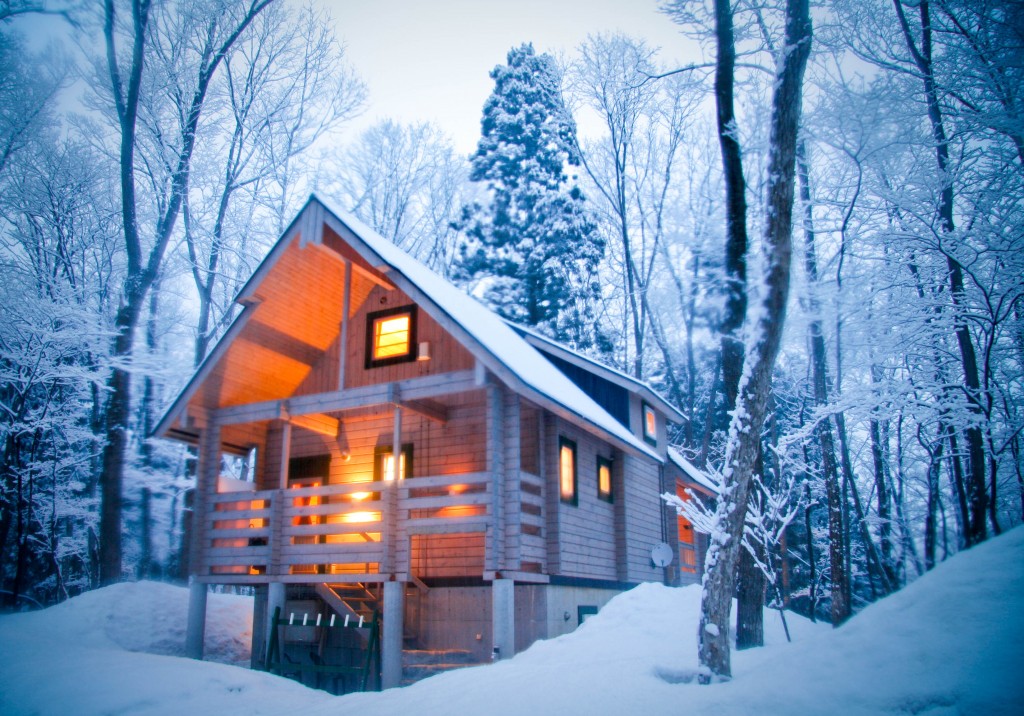 A house covered in snow