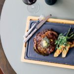 A tray of food on a plate