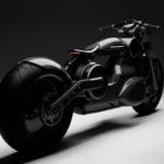 A motorcycle parked on the side of a road