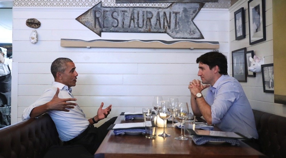 A group of people sitting at a table