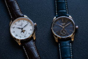 A clock in the middle of a watch
